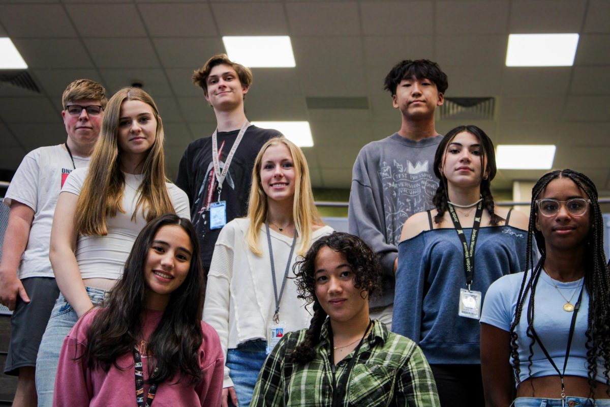 The founding staff of the JHS Journal.
(top) Zeke Simpson, Matthew Sadler, Domin Kim
(Middle) Frida Bunge, Kendall Cooley, Anabella Araya, 
(front) Lauren McNulty, Rianna Soto, Amirah Elsayed